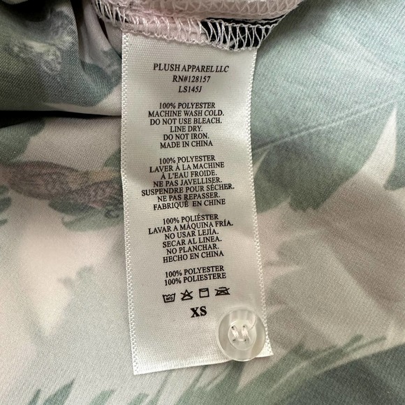 NEW Revolve Plush Apparel Tropical Pink Jungle Silky Pajama PJs Set Shorts XS - Picture 11 of 11